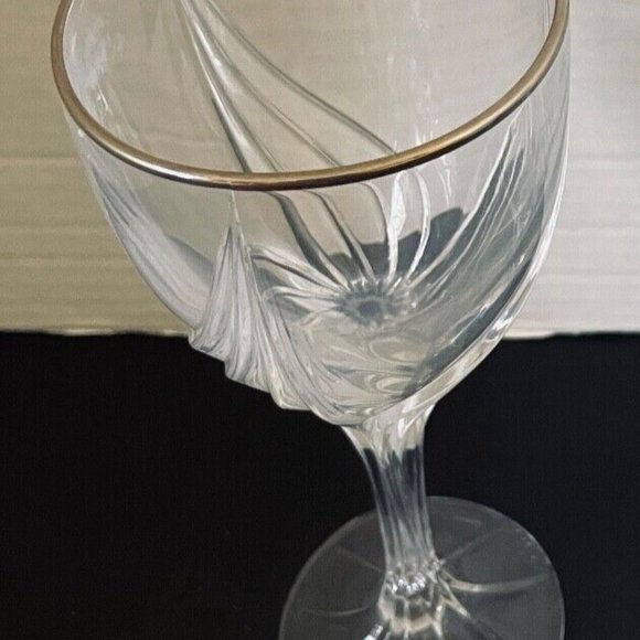 Lenox Crystal Debut Stemmed Gold Water Goblets Stems Glasses Platinum Rims 8 ½" - Picture 4 of 8